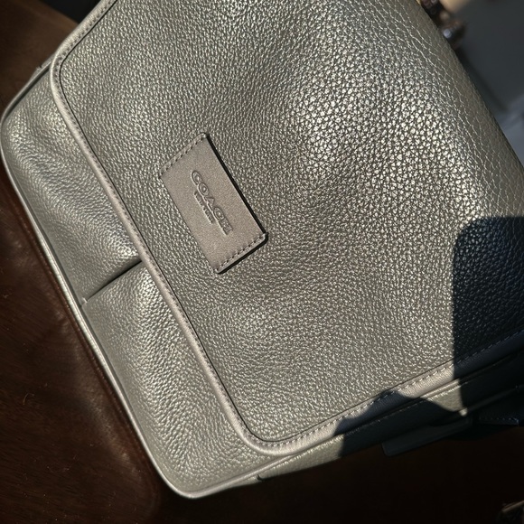 Coach Pebble Leather Messenger Bag in Gray - Picture 1 of 7